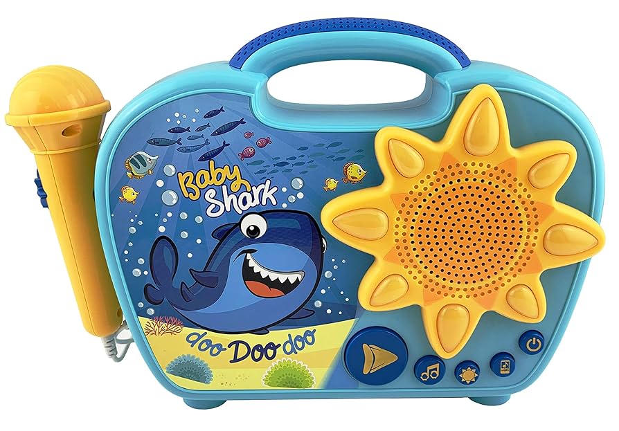 eKids Baby Shark Sing Along Boombox with Microphone for Kids